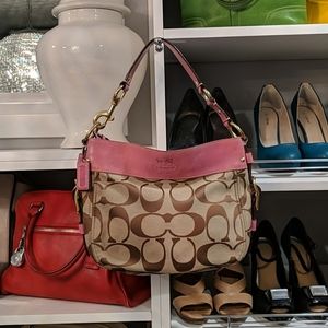 Pink and Tan Coach Bag